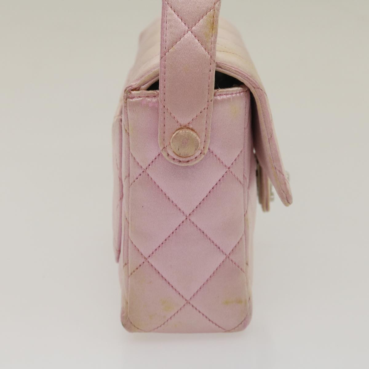 CHANEL Matelasse Hand Bag Silk Satin Pink CC 29999A