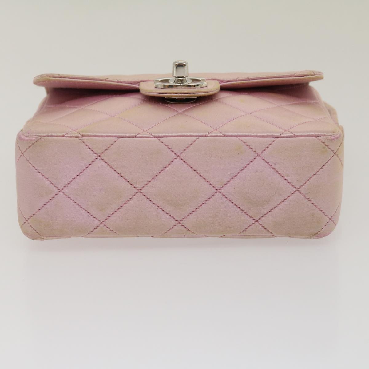 CHANEL Matelasse Hand Bag Silk Satin Pink CC 29999A