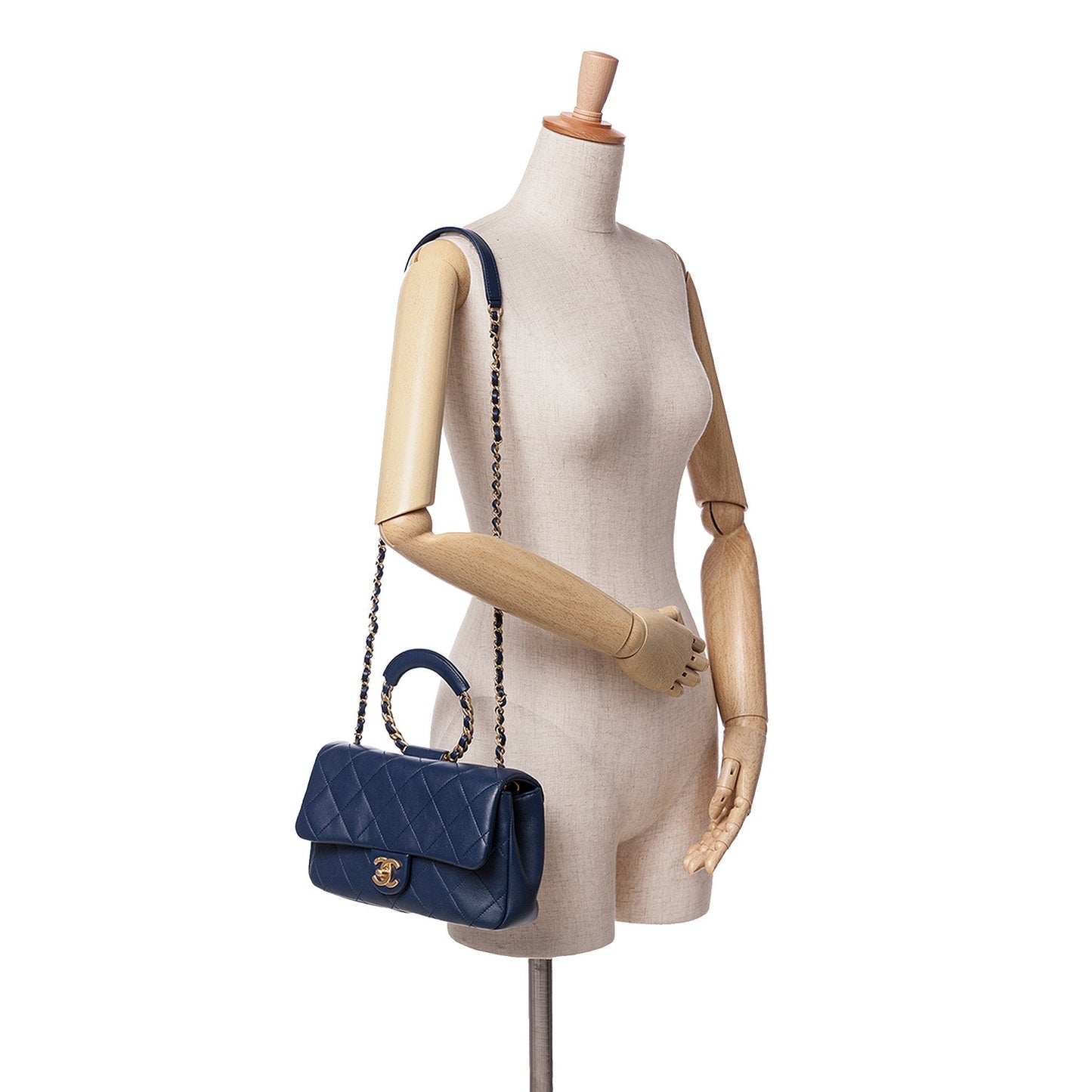 Blue Chanel Medium Lambskin In the Loop Flap Satchel