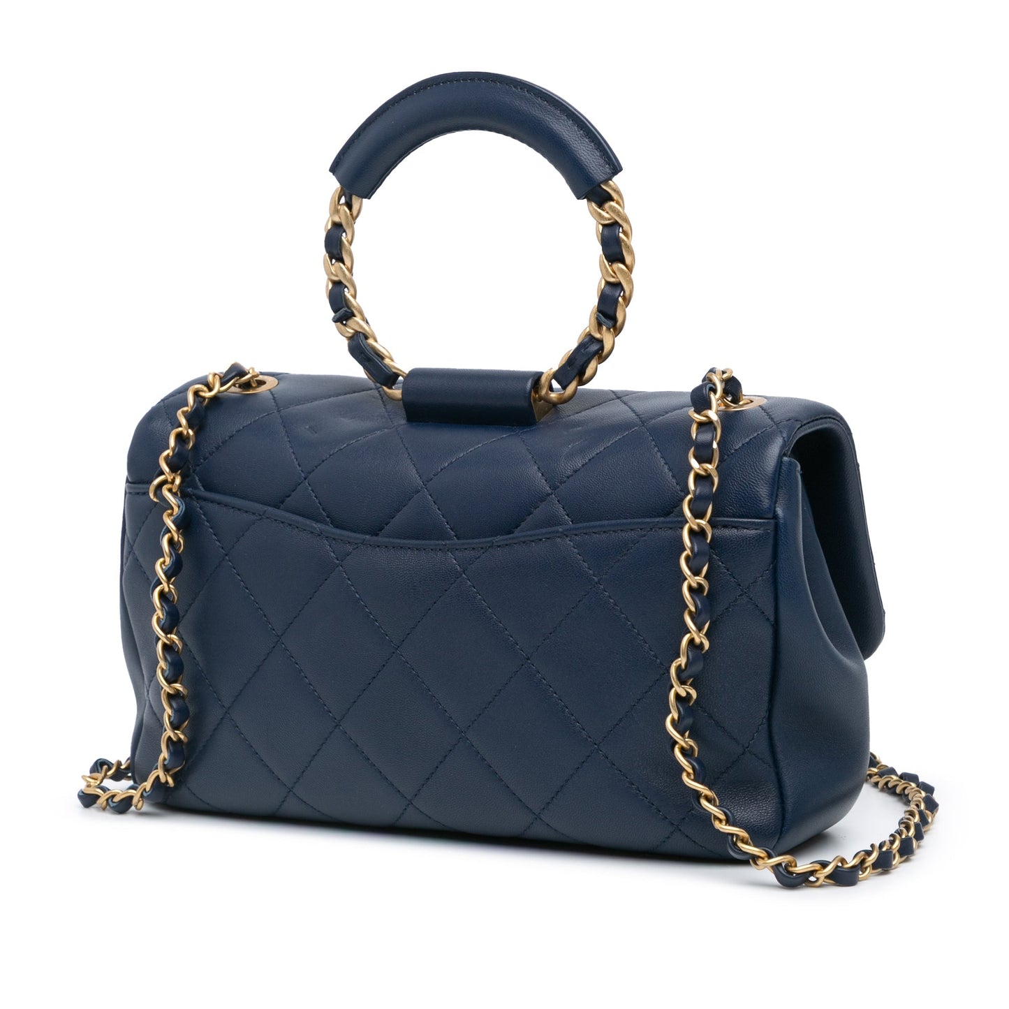 Blue Chanel Medium Lambskin In the Loop Flap Satchel