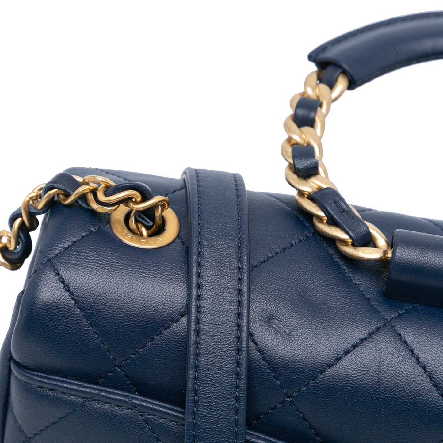Blue Chanel Medium Lambskin In the Loop Flap Satchel