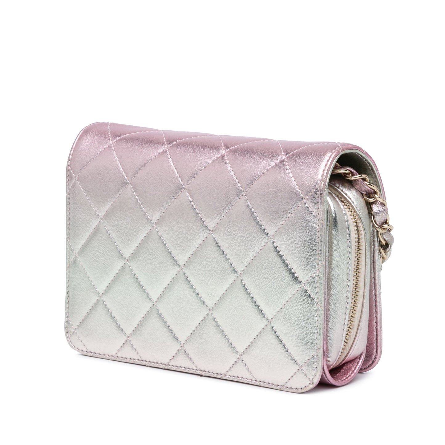 Chanel Sac Mini Metallic Lambskin Like a Wallet Flap Bag