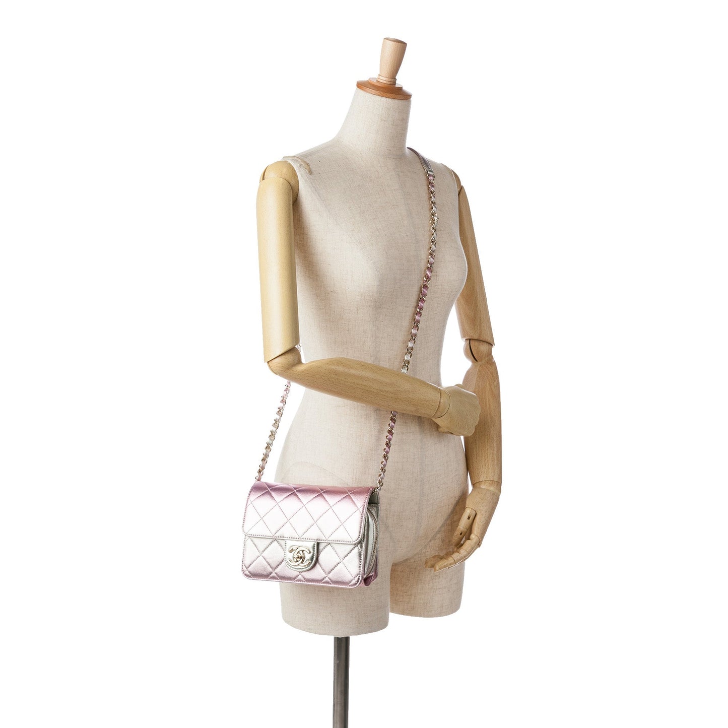 Chanel Sac Mini Metallic Lambskin Like a Wallet Flap Bag