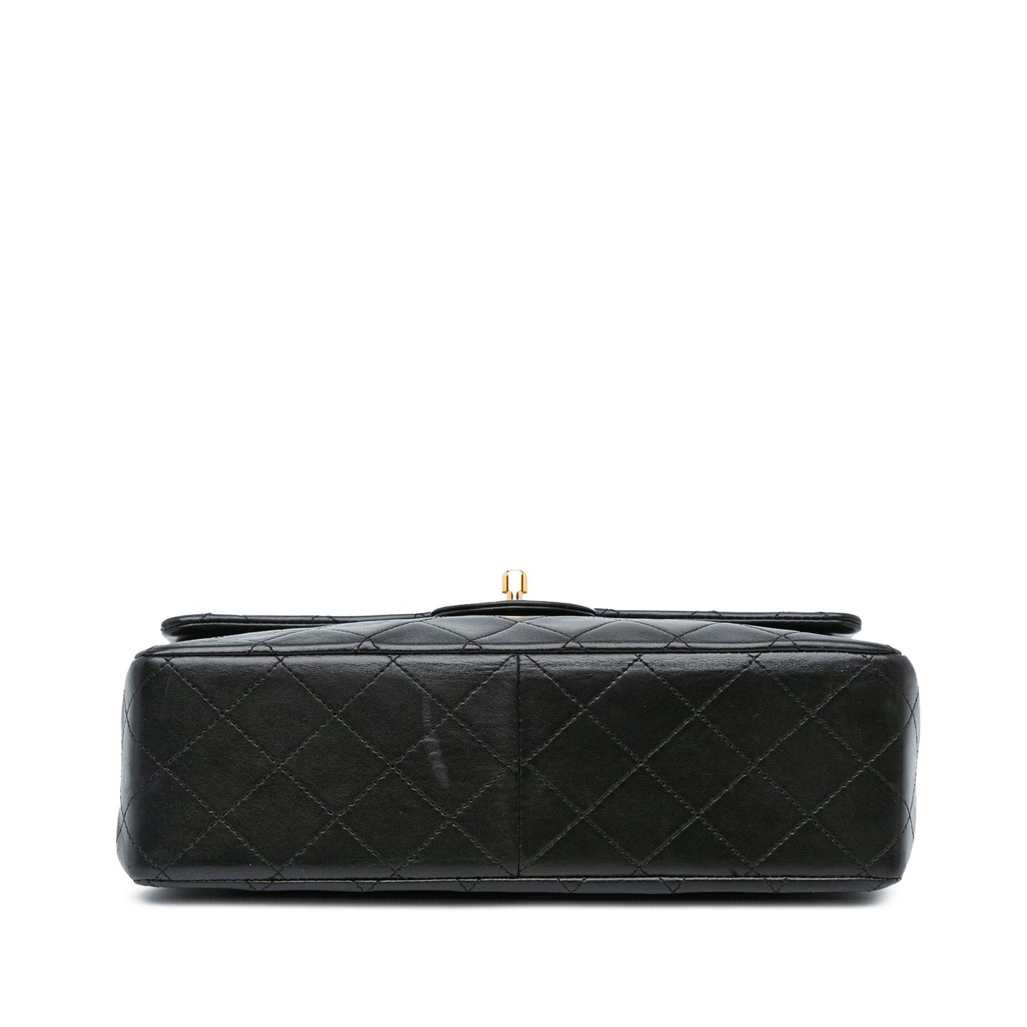 Black Chanel Medium Tall Classic Lambskin Double Flap Shoulder Bag