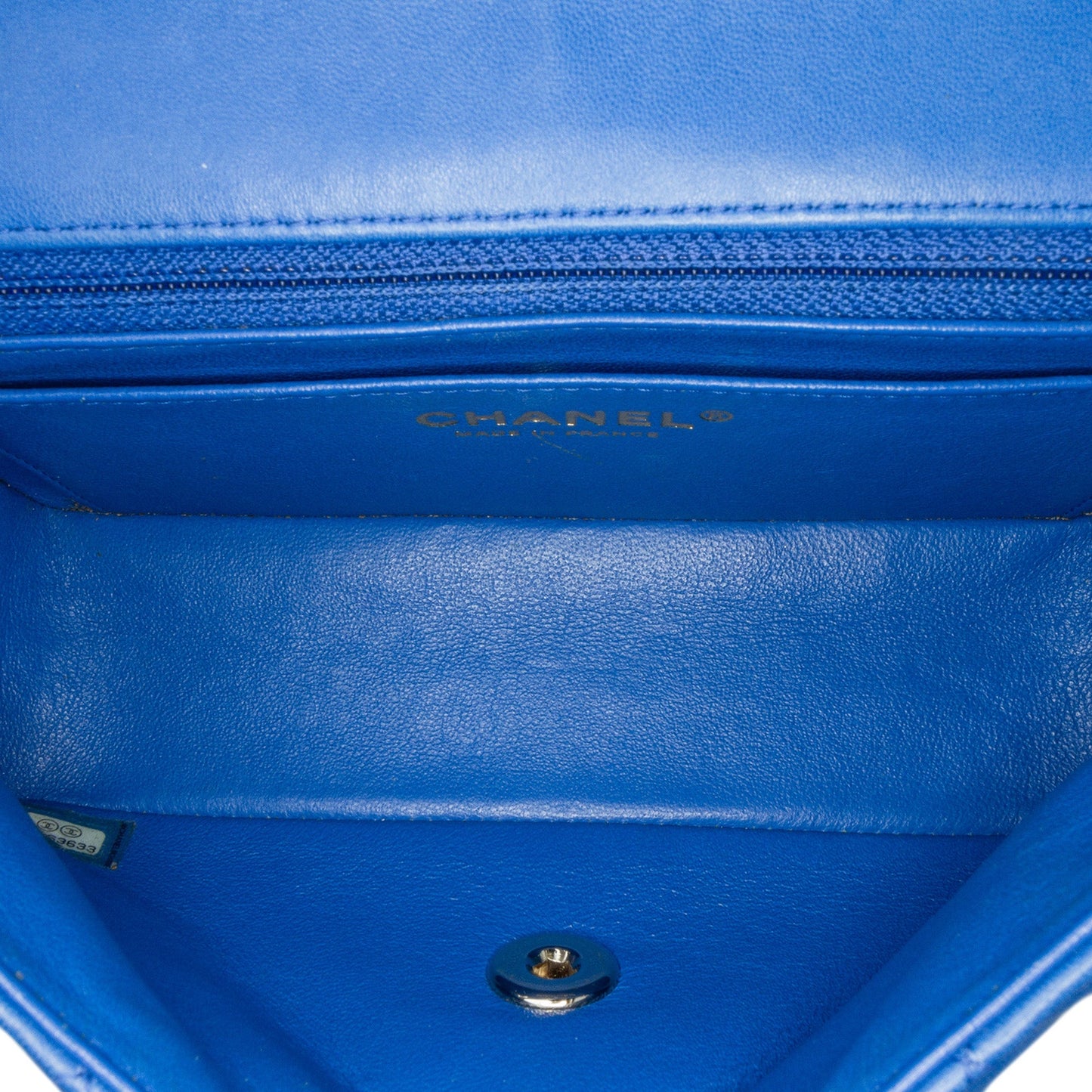 Blue Chanel Mini Rectangular Classic Lambskin Single Flap Crossbody Bag