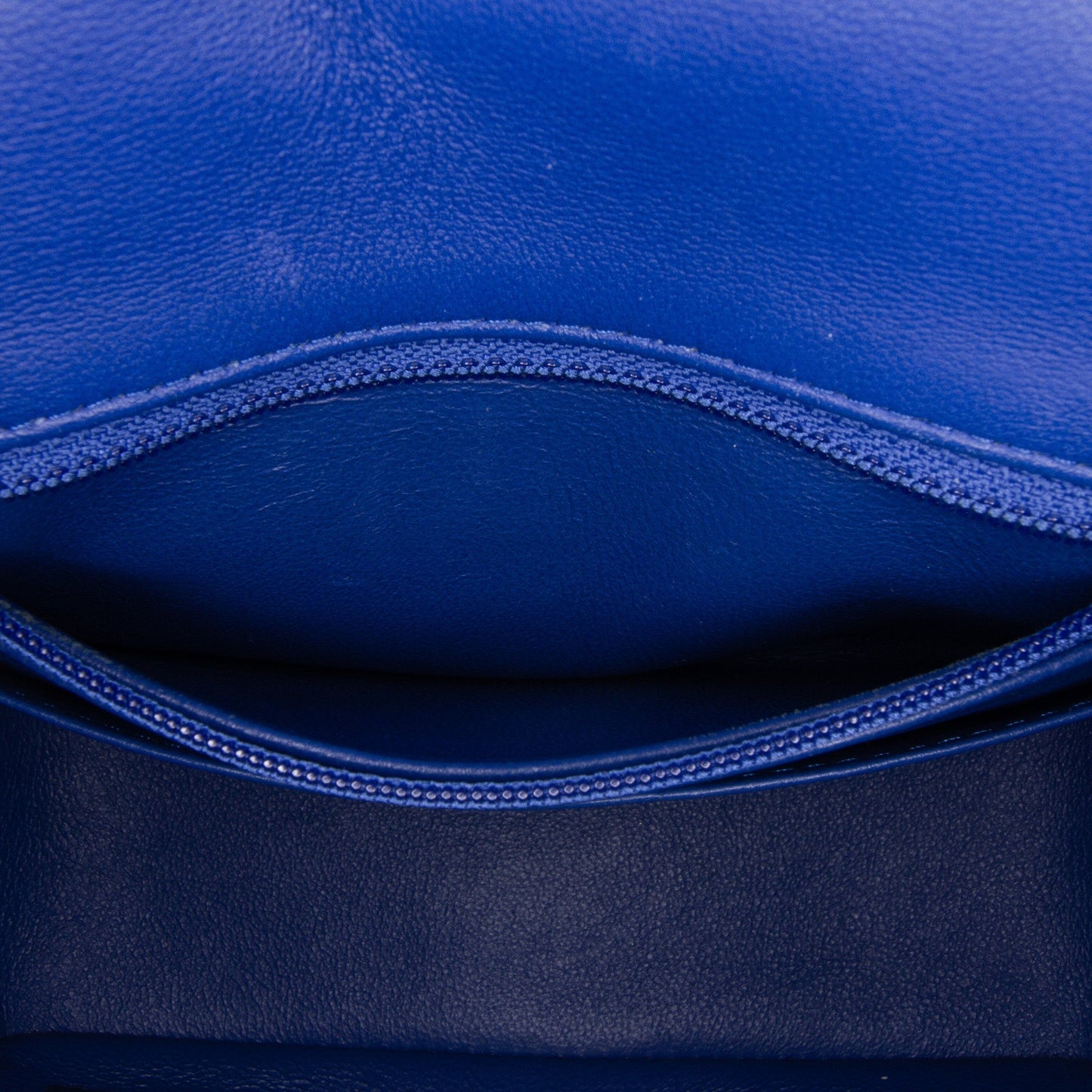 Blue Chanel Mini Square Classic Lambskin Single Flap Crossbody Bag