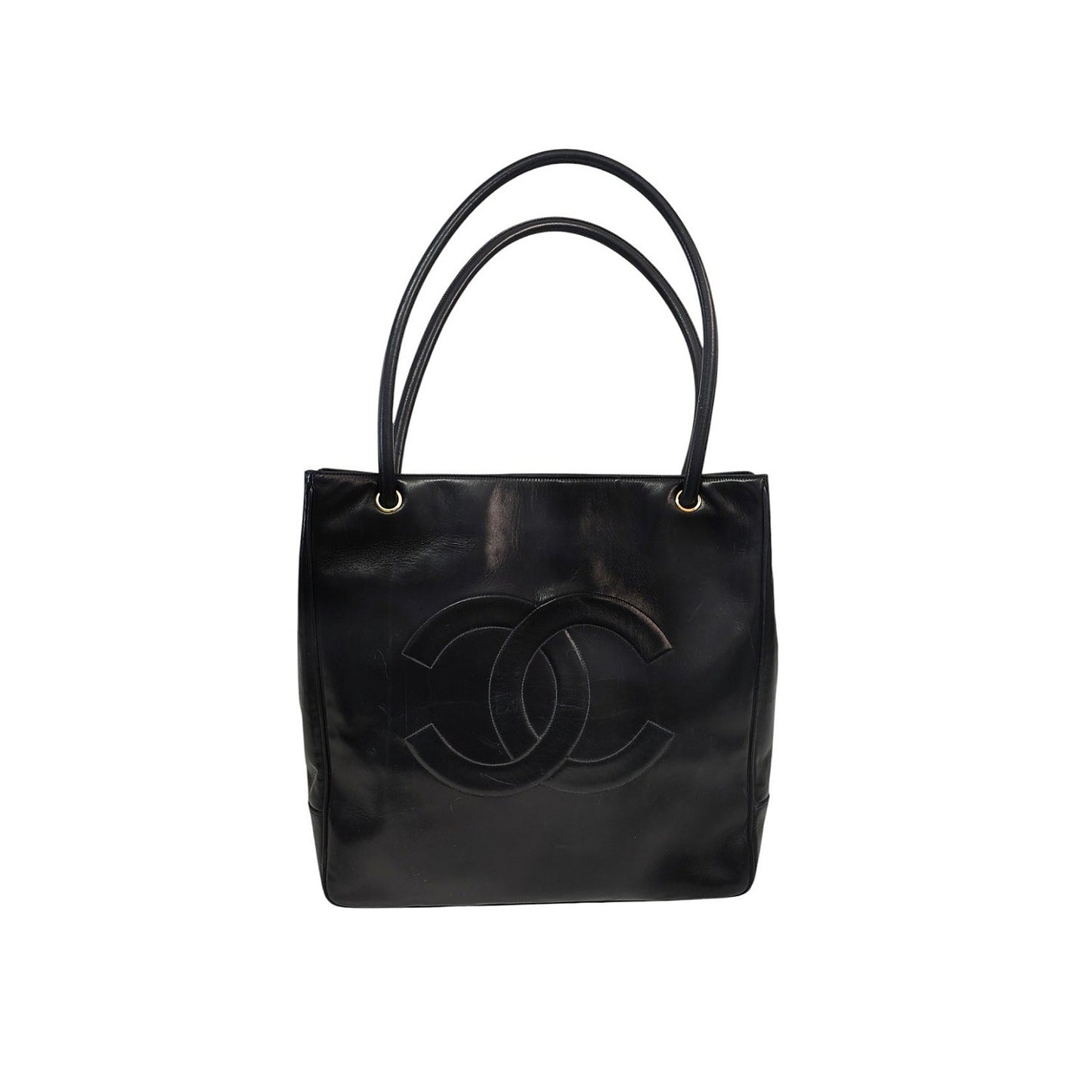 Chanel Vintage Black Lambskin Timeless CC Tote