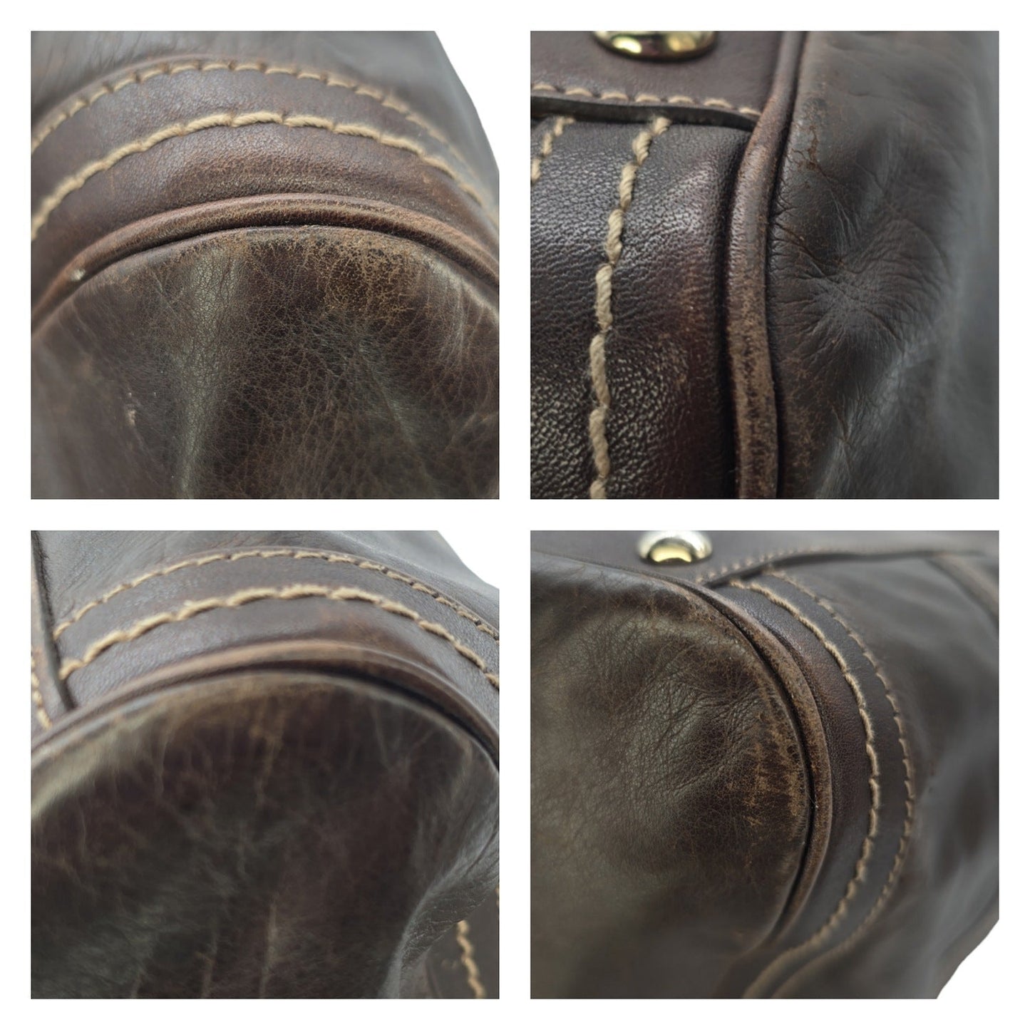 Gucci Brown Nappa Duchessa Large Boston Bag