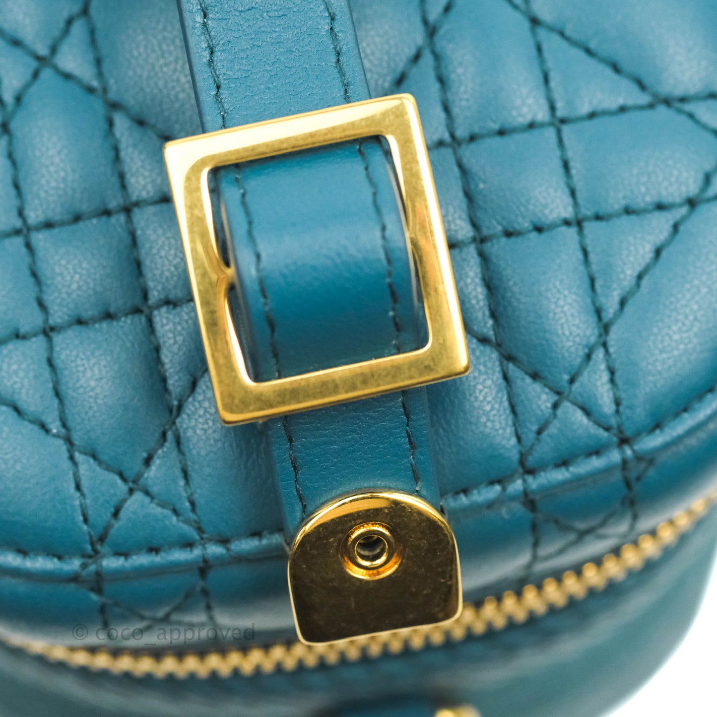 Christian Dior Lambskin Cannage Small Diortravel Vanity Case Deep Ocean
