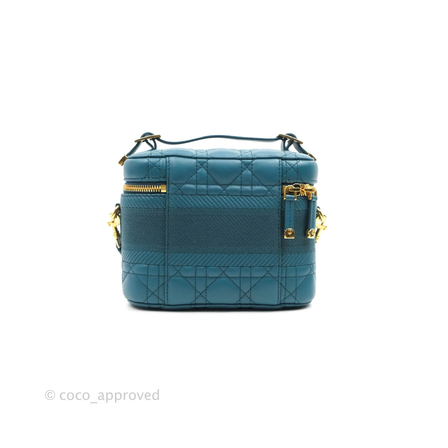Christian Dior Lambskin Cannage Small Diortravel Vanity Case Deep Ocean