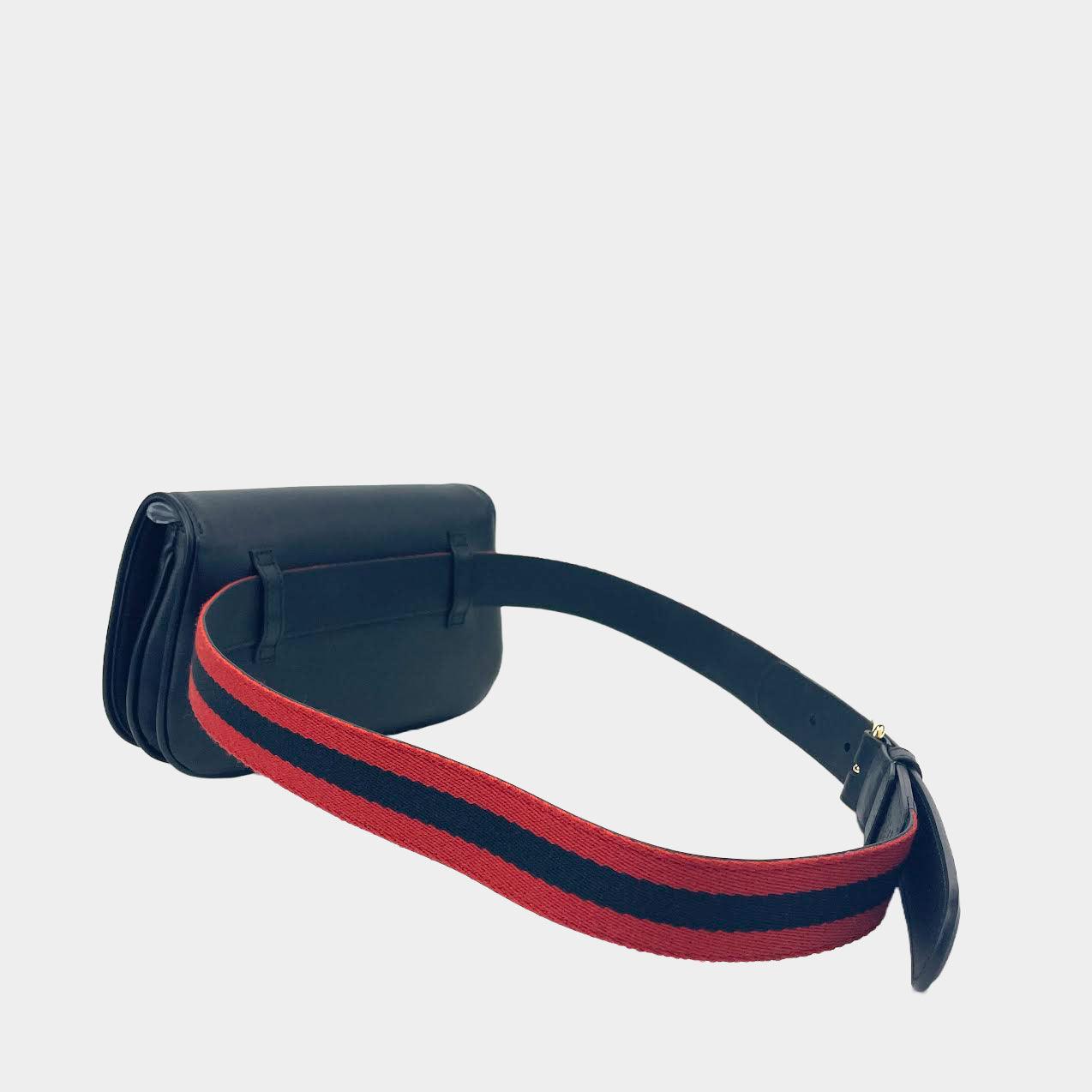 GUCCI Blondie Belt Bag w/Red & Blue Web Strap