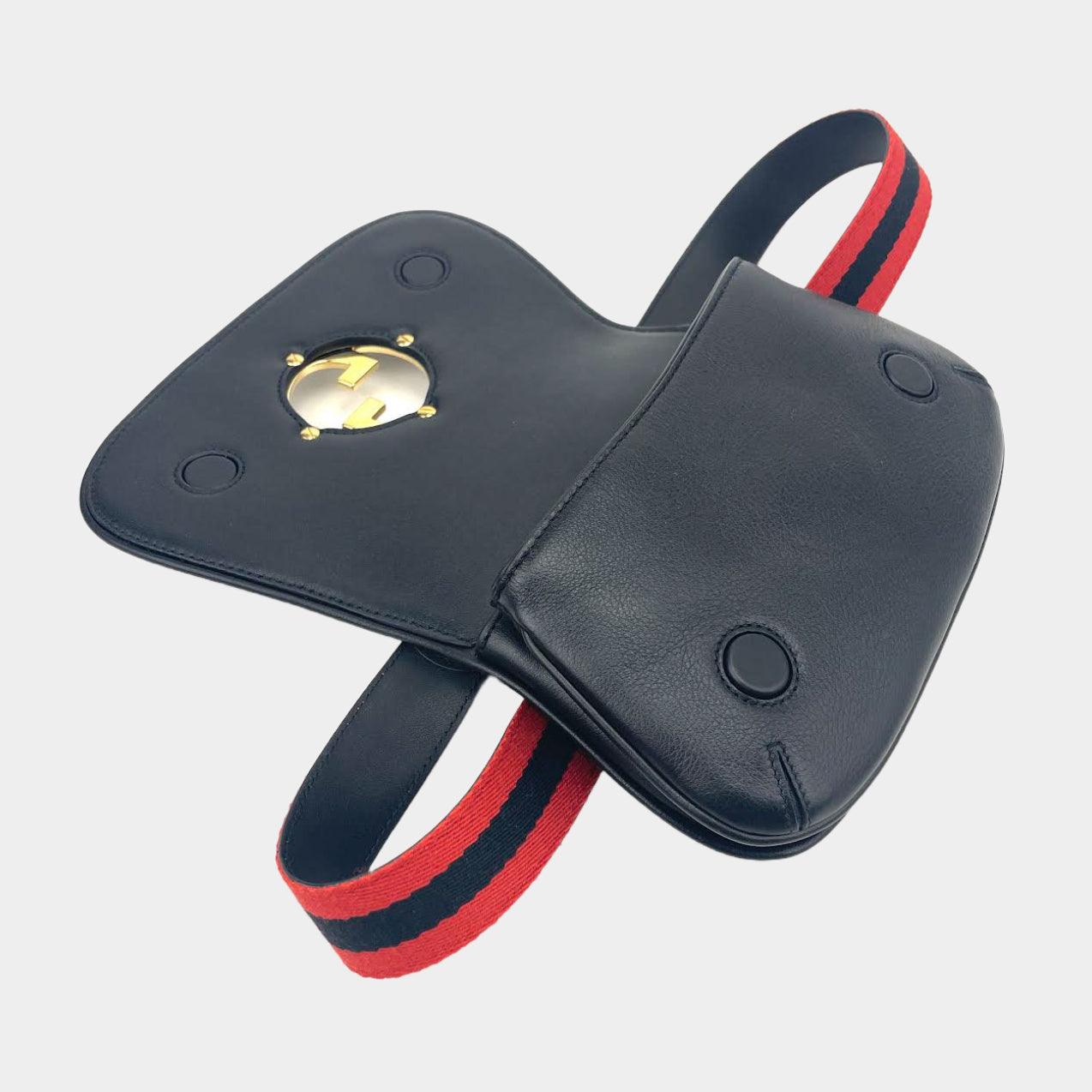 GUCCI Blondie Belt Bag w/Red & Blue Web Strap