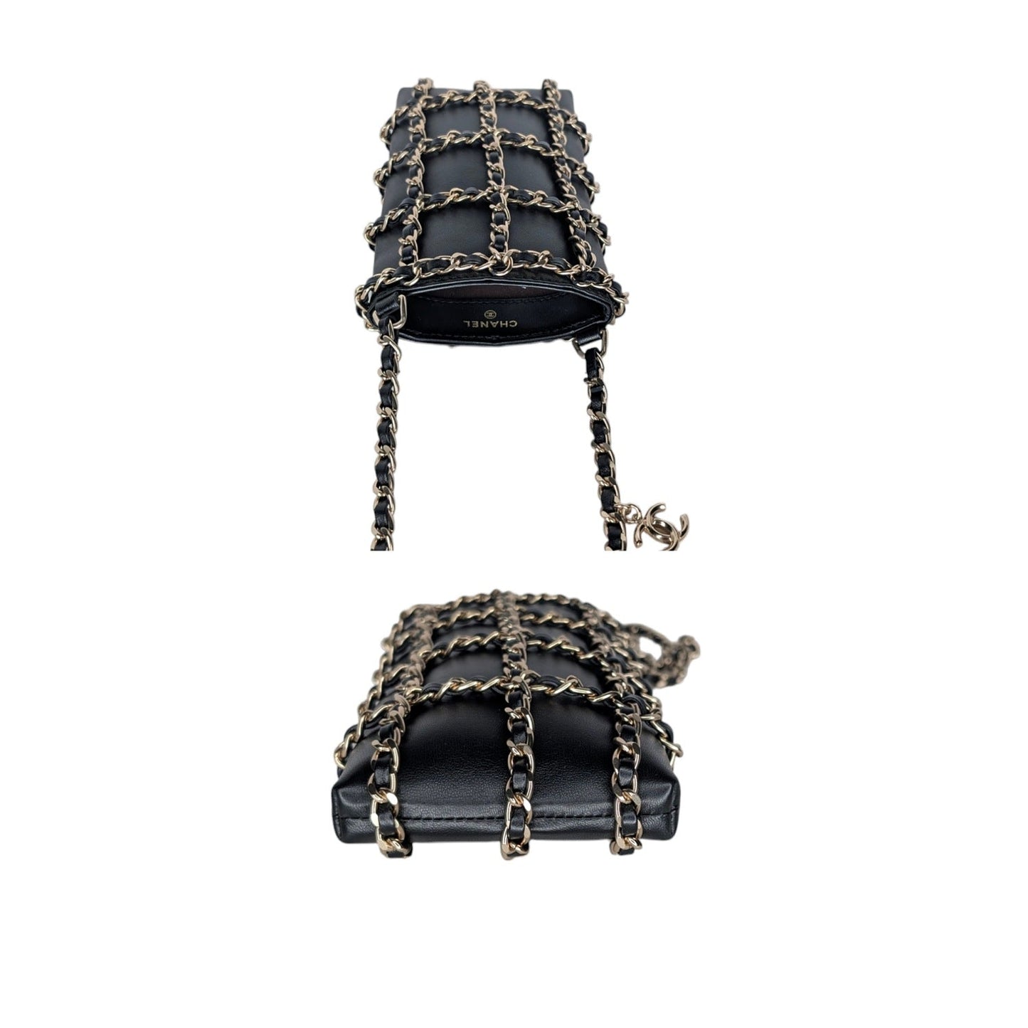 Chanel Black Calfskin Tech Me Out Crossbody Phone Holder