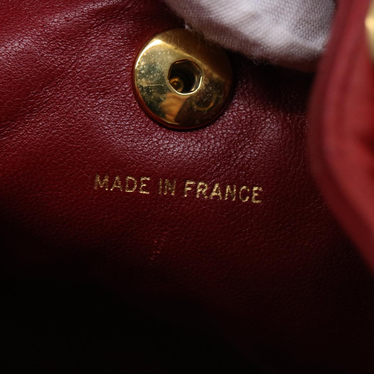 CHANEL Matelasse Chain Hand Bag Lamb Skin Red CC 31892A