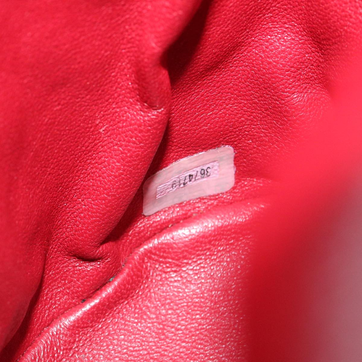 CHANEL Matelasse Chain Hand Bag Lamb Skin Red CC 31892A