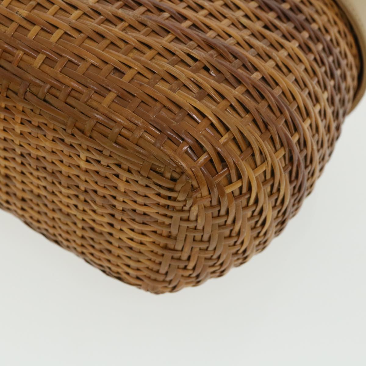 CHANEL Basket Chain Shoulder Bag Leather rattan Brown CC 31896S