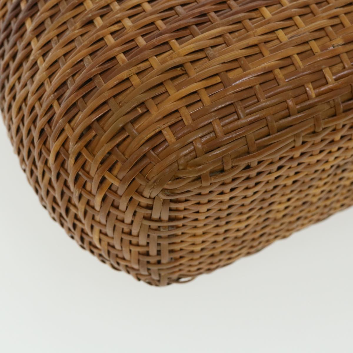 CHANEL Basket Chain Shoulder Bag Leather rattan Brown CC 31896S