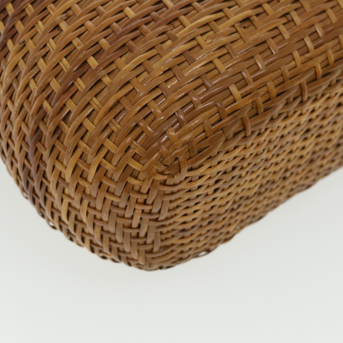 CHANEL Basket Chain Shoulder Bag Leather rattan Brown CC 31896S
