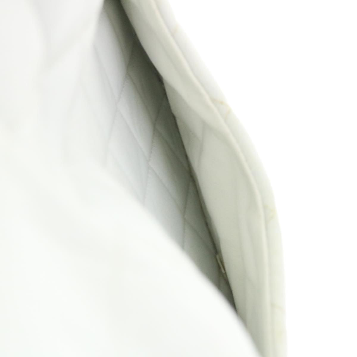 CHANEL Matelasse Pair Shoulder Bag Lamb Skin White CC 32416A