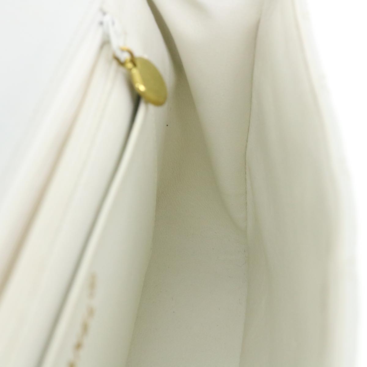 CHANEL Matelasse Pair Shoulder Bag Lamb Skin White CC 32416A