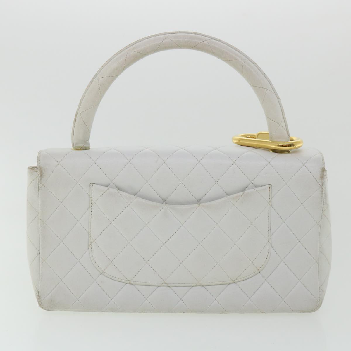 CHANEL Matelasse Pair Shoulder Bag Lamb Skin White CC 32416A