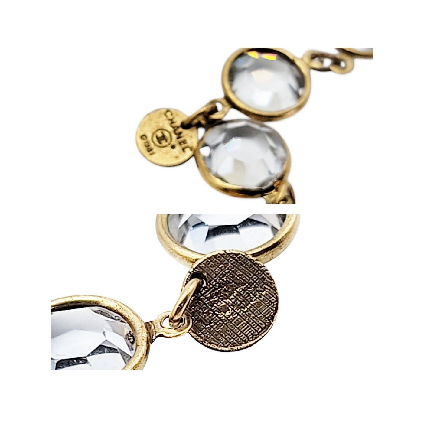 Chanel Vintage 1981 Crystal Chicklet Sautoir Station Necklace