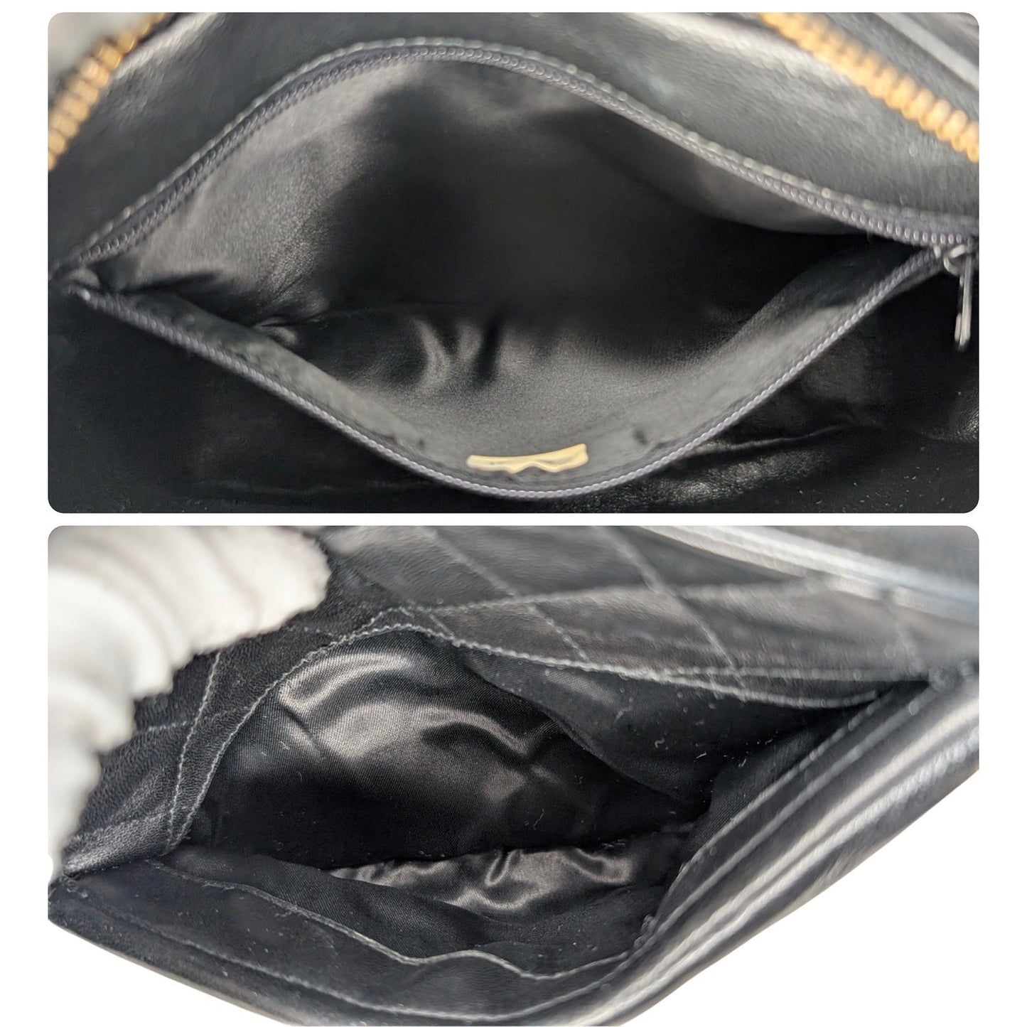 Chanel Vintage Black Quilted Lambskin CC Camera Bag