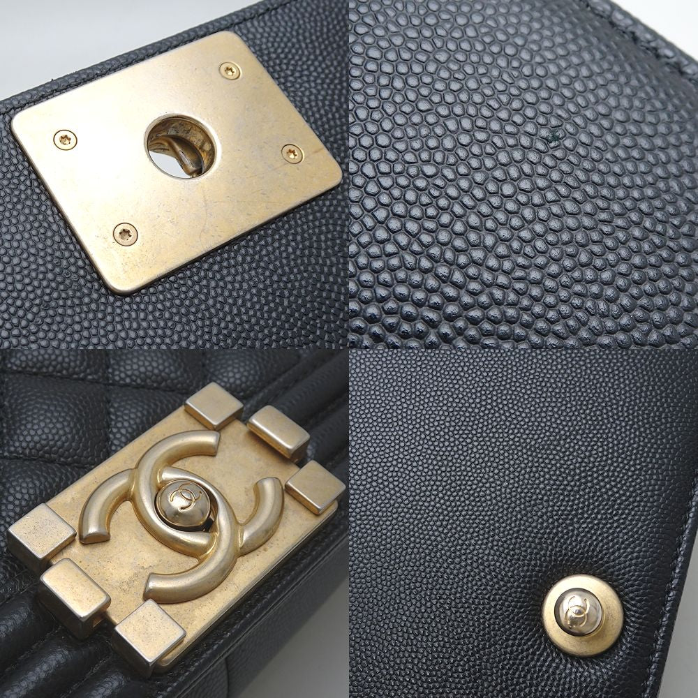 Chanel Boy Caviar Shoulder Bag A67086