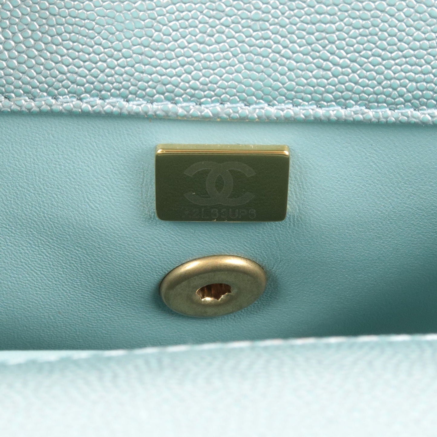 CHANEL Matrasse Caviar Skin COCO Handle 2Way Bag Light Blue A92990