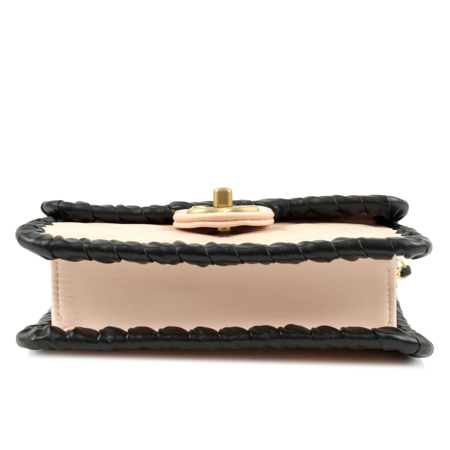 CHANEL Matelasse Lamb Skin Chain Shoulder Bag Pink Black