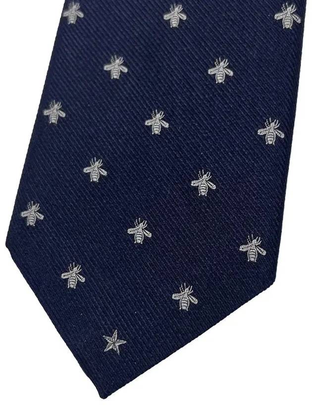 Gucci Bee Silk Tie Navy
