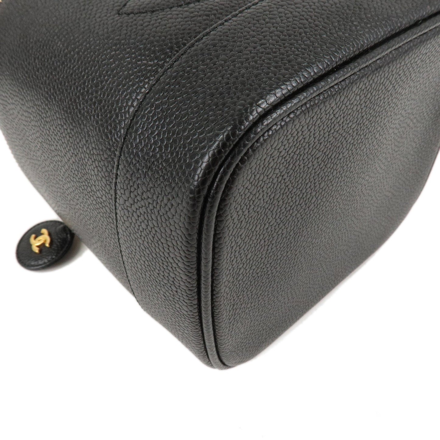CHANEL Caviar Skin Vanity Bag Hand Bag Black A01998