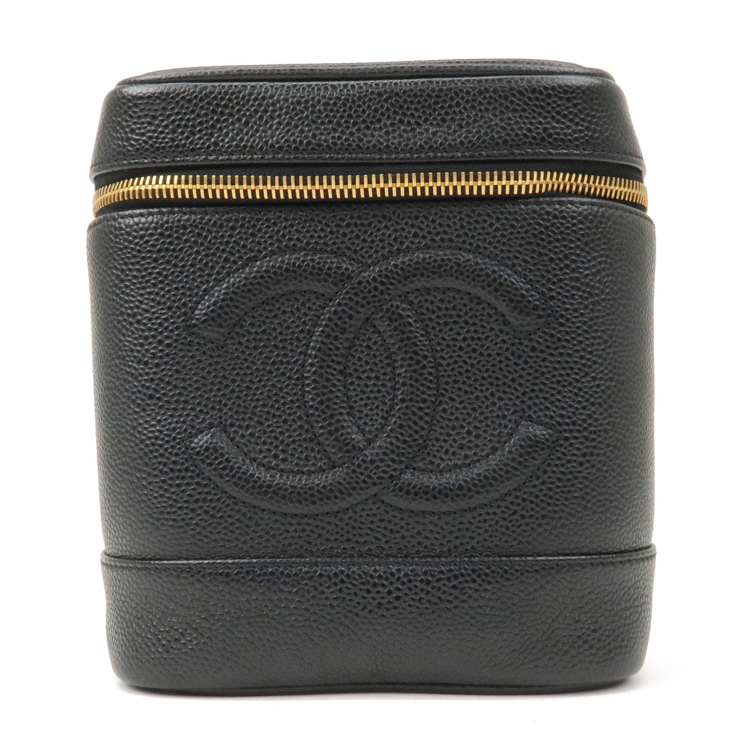 CHANEL Caviar Skin Vanity Bag Hand Bag Cosmetic Bag Black A01998