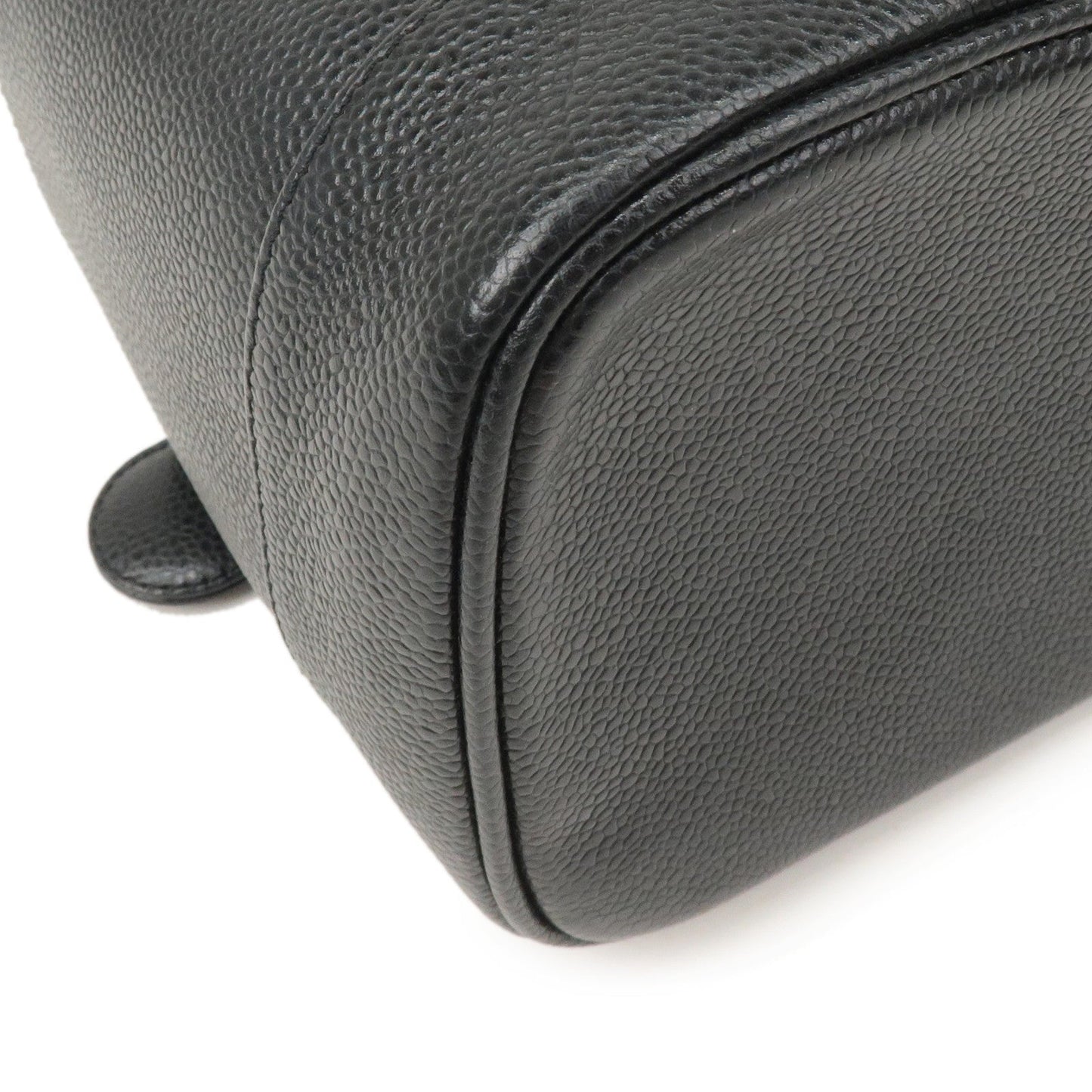 CHANEL Caviar Skin Vanity Bag Hand Bag Cosmetic Bag Black A01998