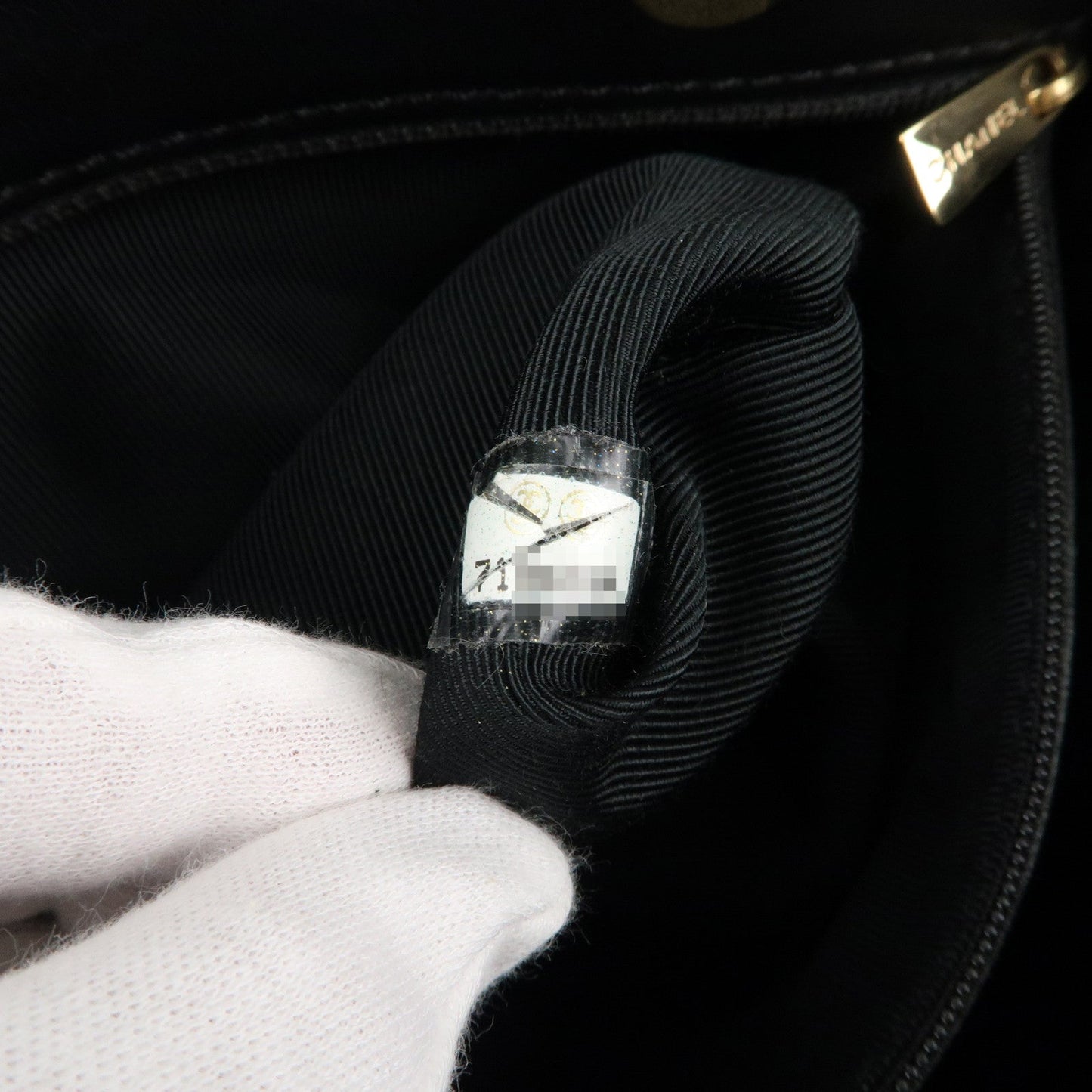 CHANEL Chocolate Bar Lamb Skin Chain Tote Bag Black