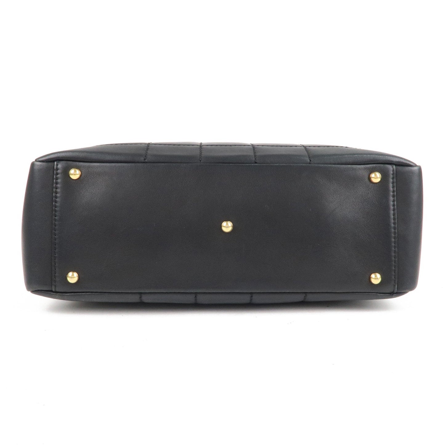 CHANEL Chocolate Bar Lamb Skin Chain Tote Bag Black