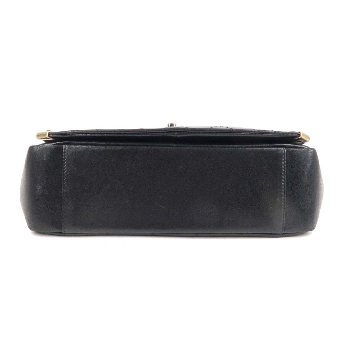 CHANEL Matelasse Lamb Skin Vintage Chain Shoulder Bag Black