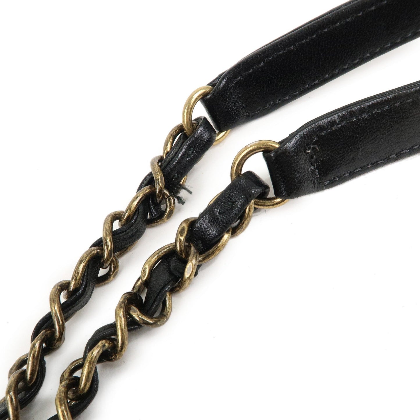 CHANEL Matelasse Lamb Skin Vintage Chain Shoulder Bag Black