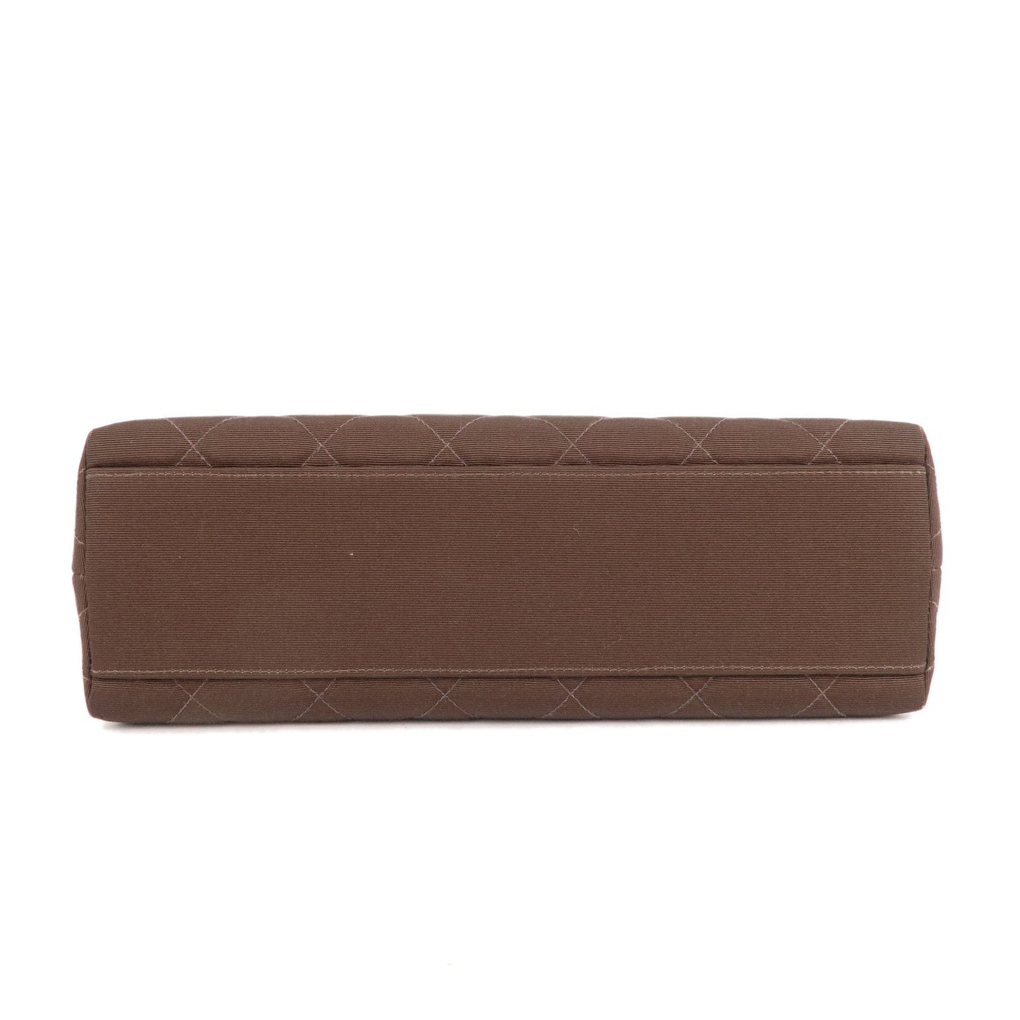 CHANEL Matelasse Nylon Canvas Chain Shoulder Bag Brown