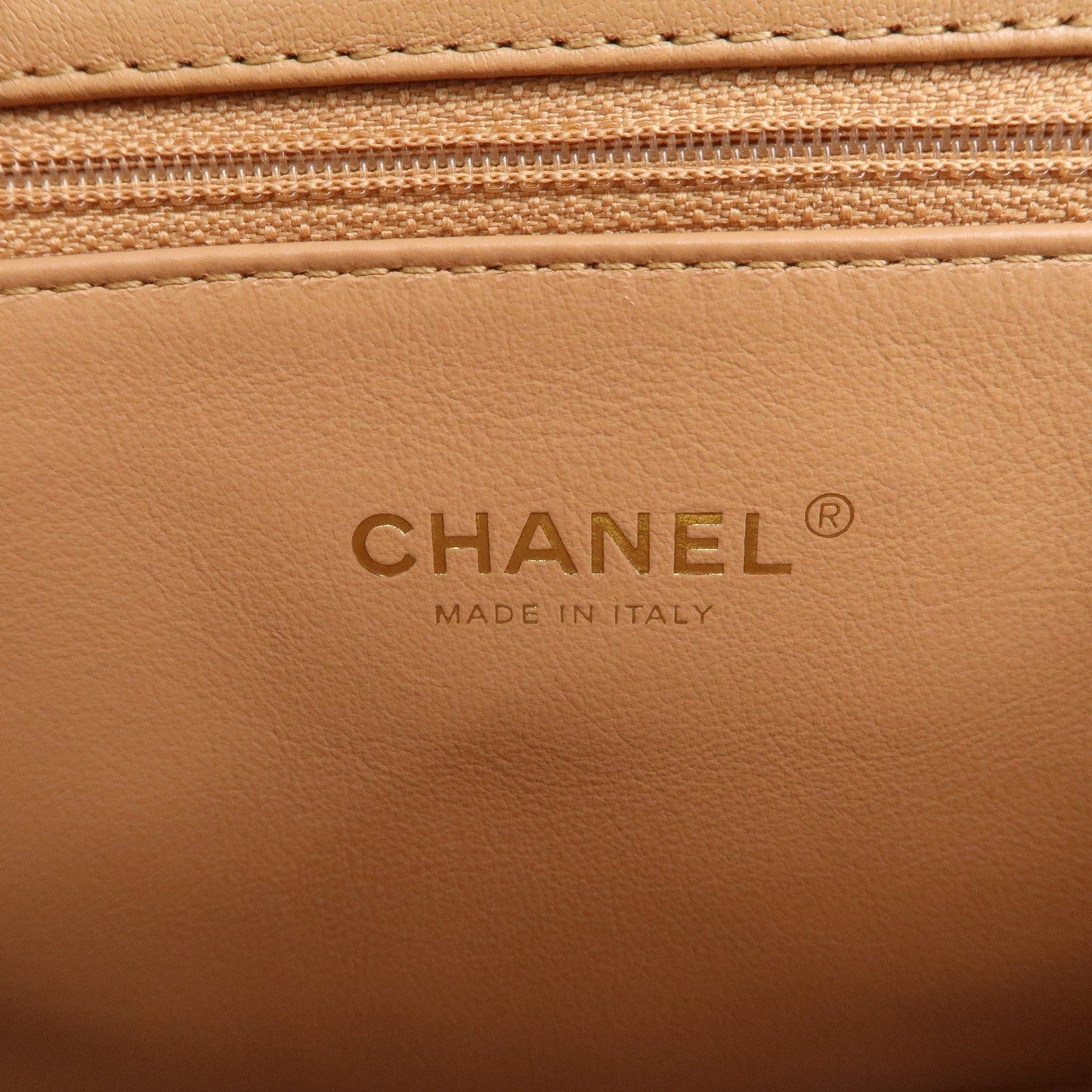 CHANEL Matelasse Lamb Skin Chain Shoulder Bag Beige Gold HDW