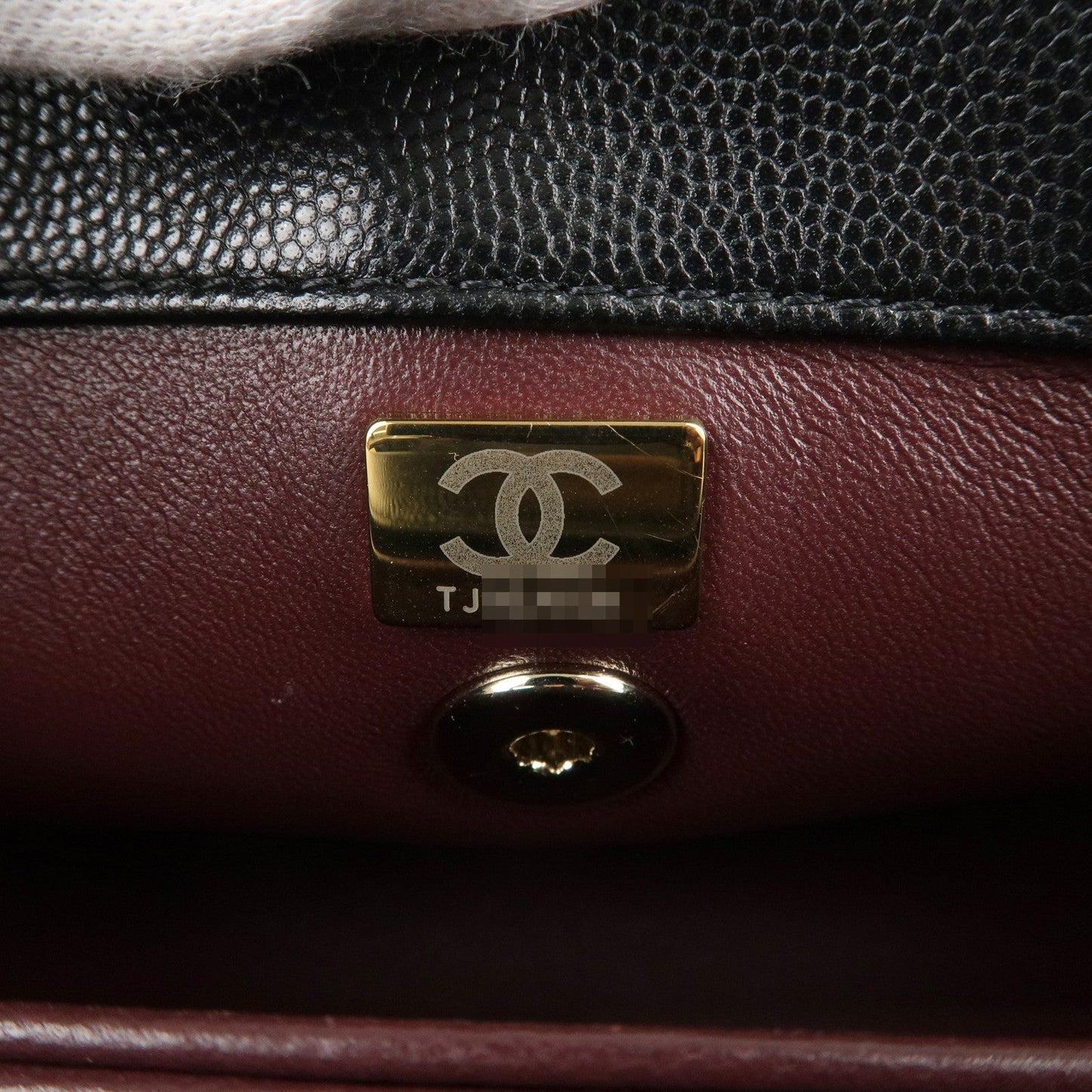 CHANEL Matelasse Caviar Skin COCO Handle 24 XS Bag Black A92990