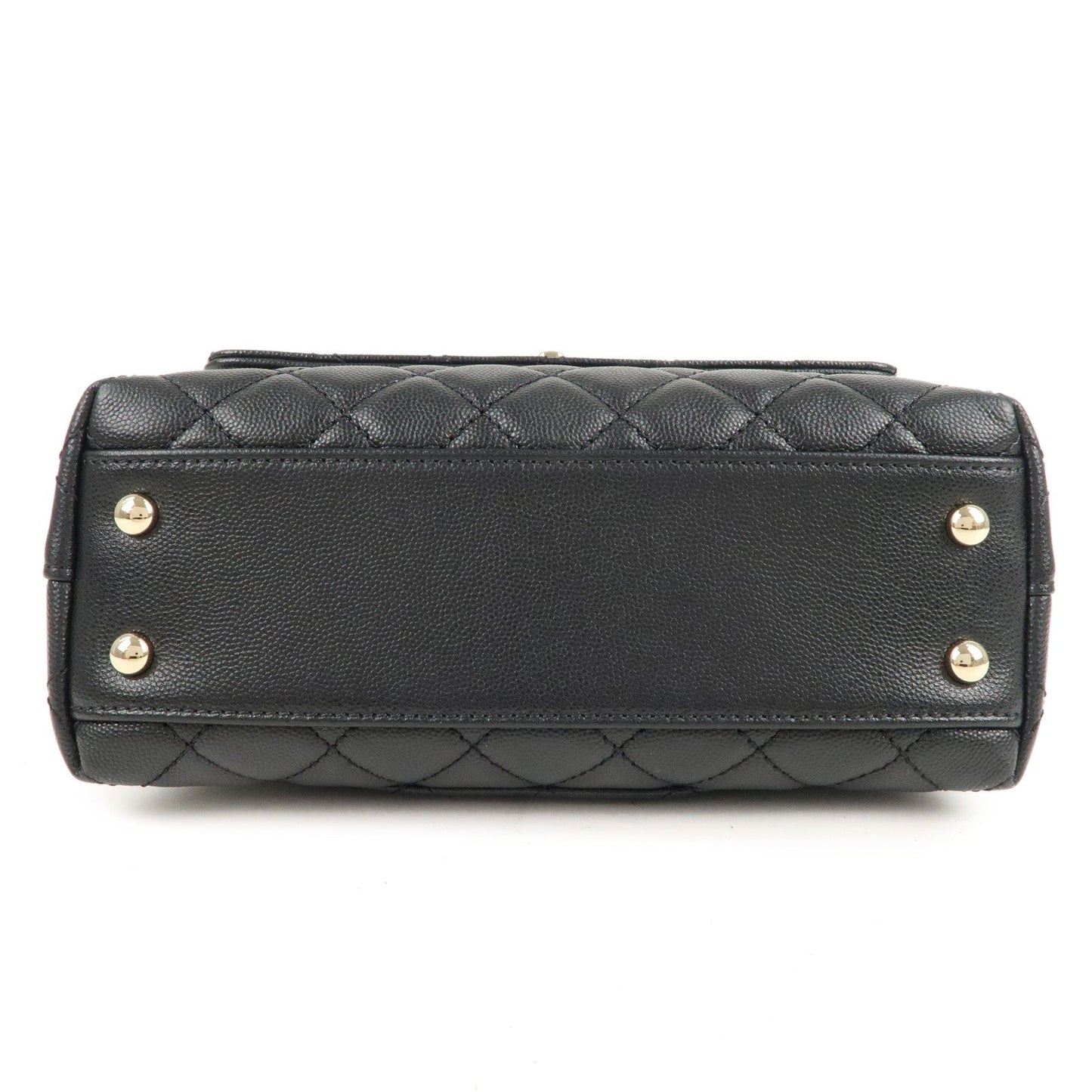 CHANEL Matelasse Caviar Skin COCO Handle 24 XS Bag Black A92990
