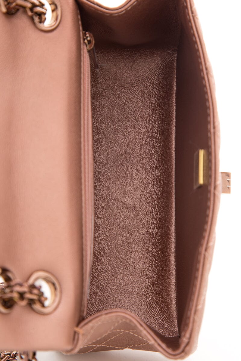 Chanel Metalliic Copper Rose Reissue Mini Flap RGH Bijoux Chain Handbag