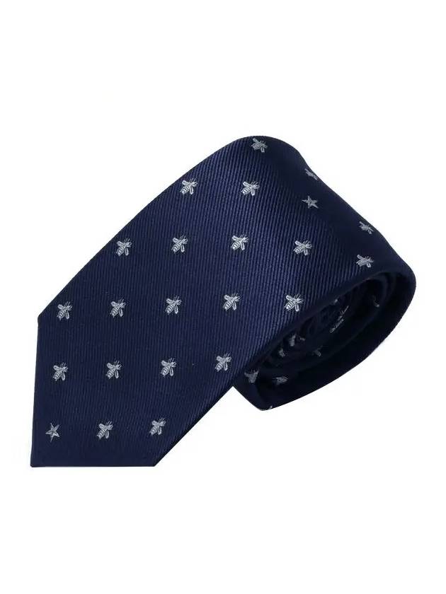 Gucci Bee Silk Tie Navy