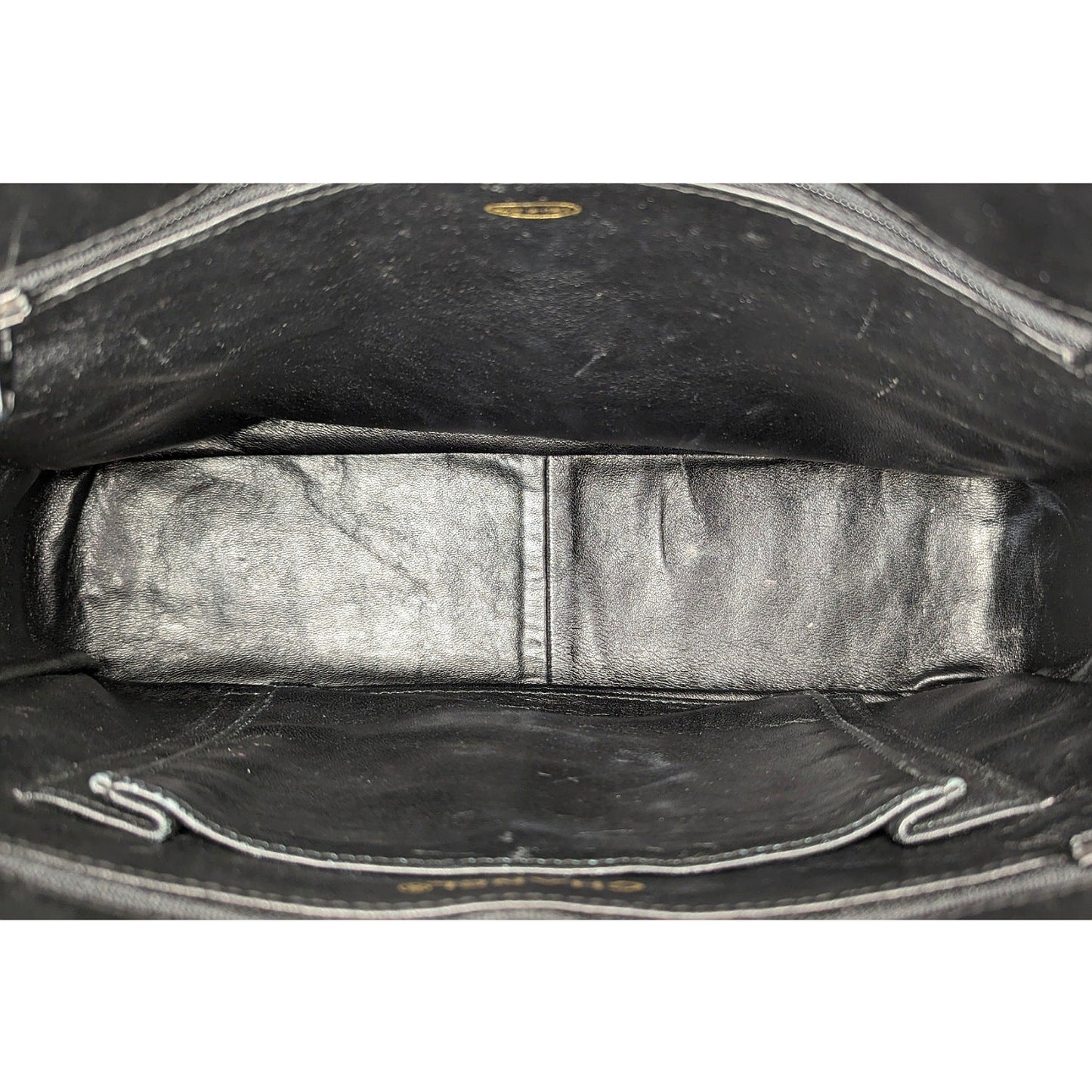Chanel 80s Black Shiny Alligator Camera Shoulder Bag