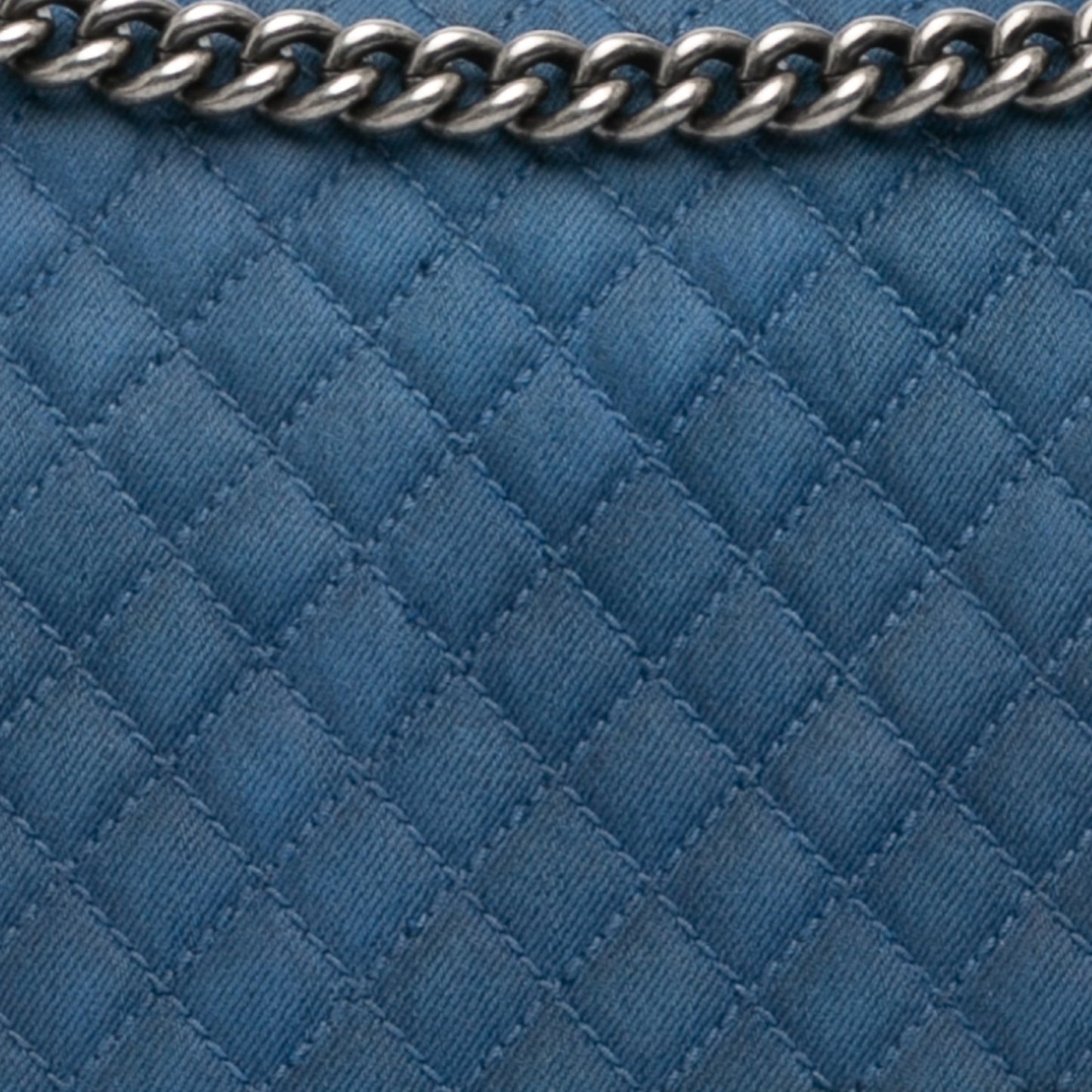 Blue Chanel Large Quilted Denim Boy Flap Crossbody Bag