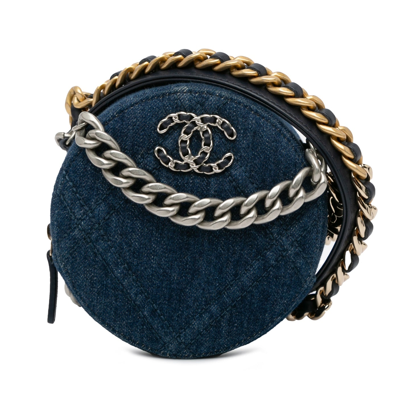 Chanel Sac Denim 19 Round Clutch with Chain