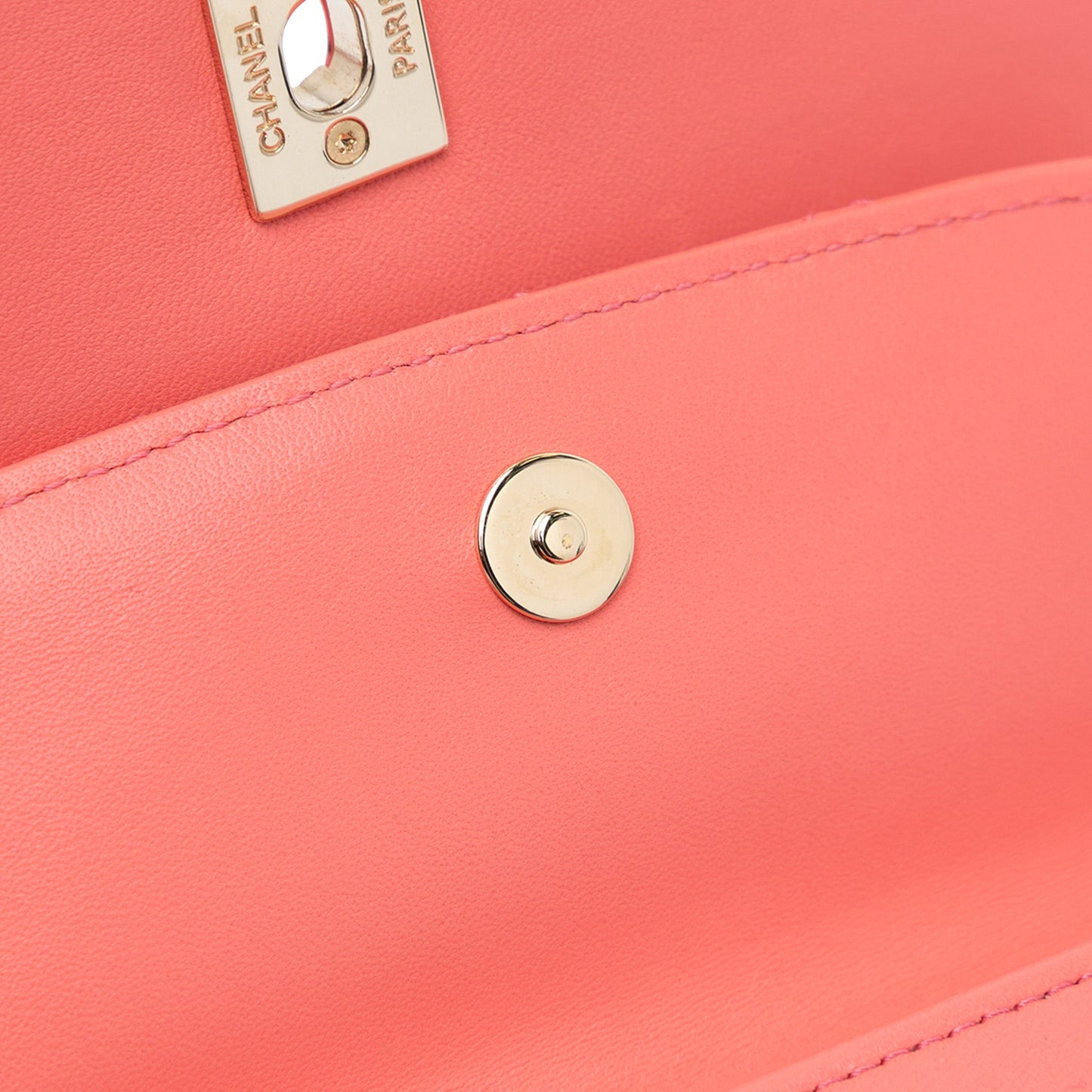 Chanel Sac CC Quilted Lambskin Handle Tied Flap