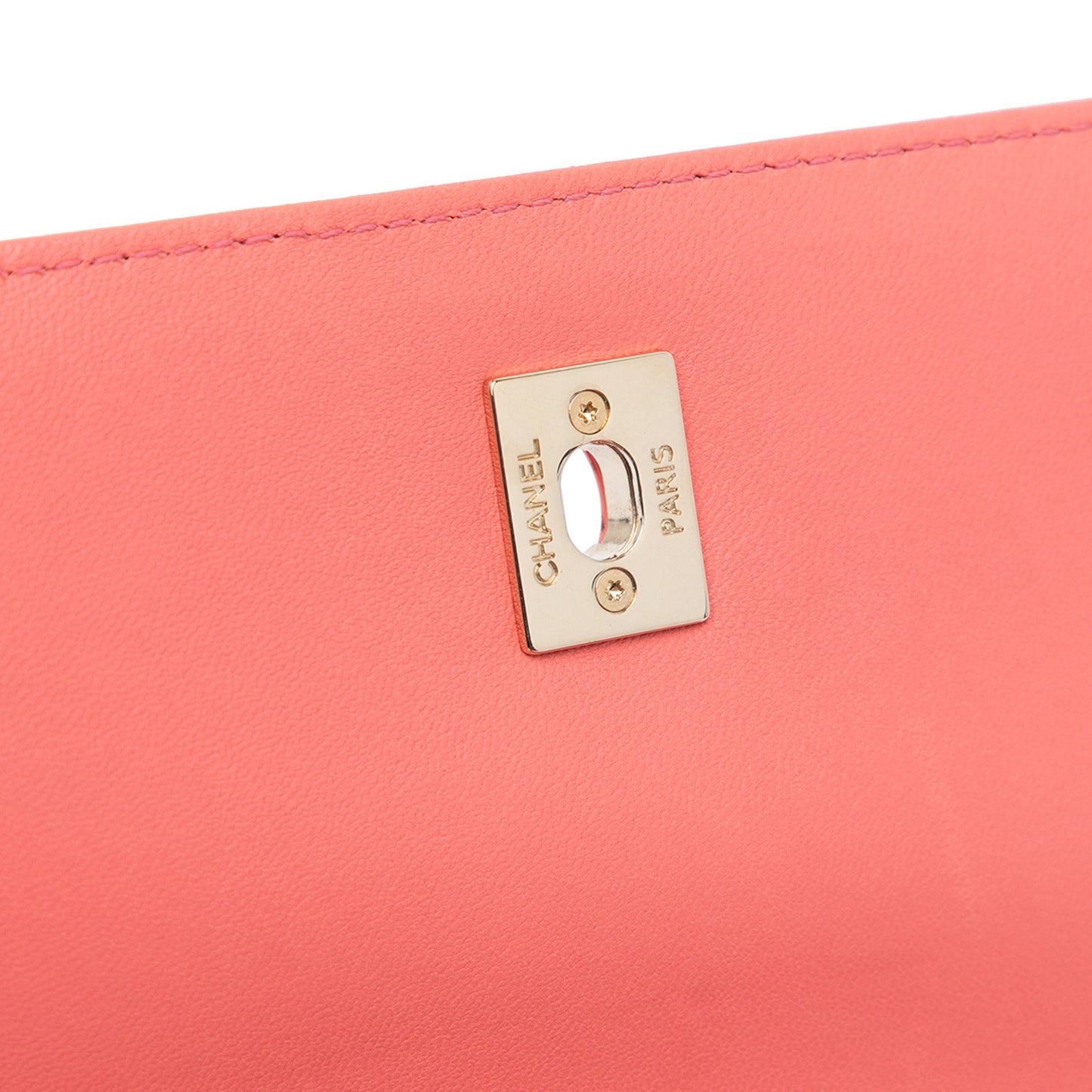 Chanel Sac CC Quilted Lambskin Handle Tied Flap