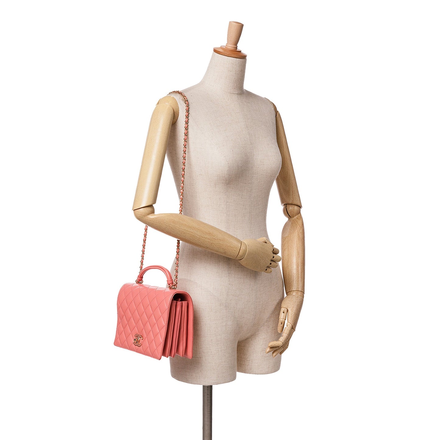 Chanel Sac CC Quilted Lambskin Handle Tied Flap